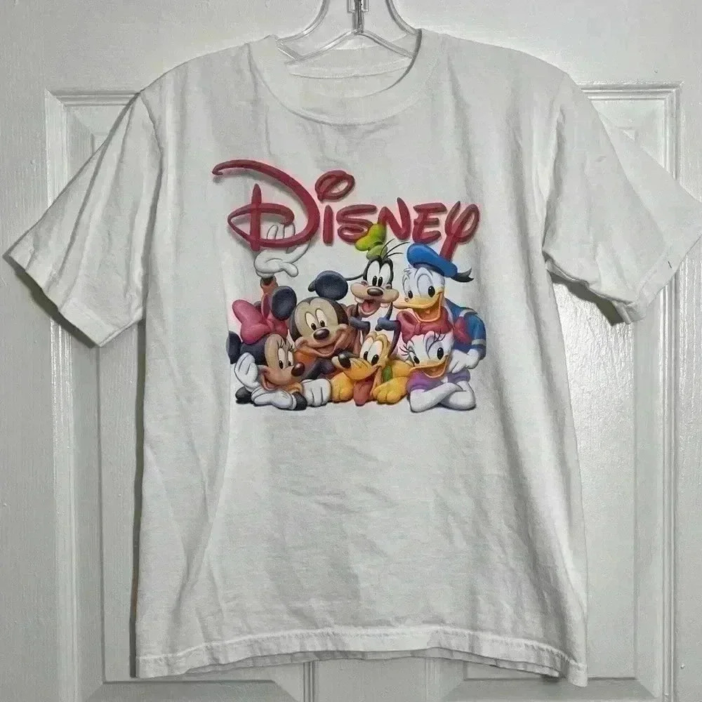 DISNEY White T-Shirt with Characters and Emblem | size Medium - Picture 1 of 5